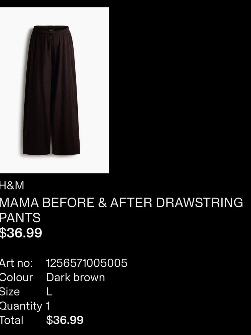 H&M MAMA Before and After Drawstring Pants
